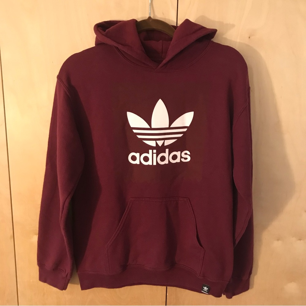 Adidas hoodie, maroon.